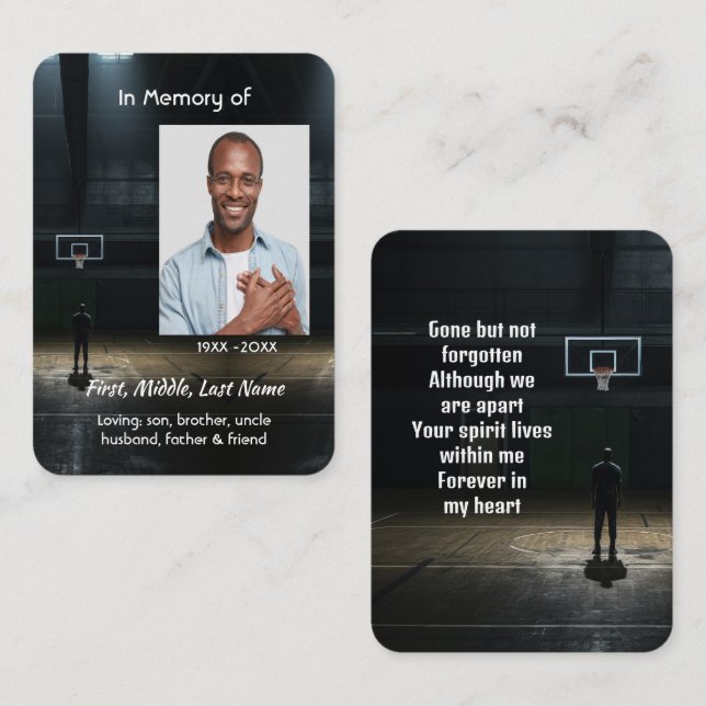 Memorial Pocket Card Basketball Game (Front/Back)