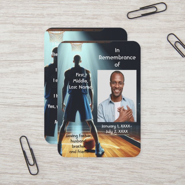 Memorial Pocket Card Basketball Game (Front/Back In Situ)
