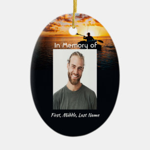 Memorial Pocket Card Kayaking Sport  Ceramic Tree Decoration