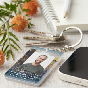 Memorial Pocket Card Ocean Fly Fishing Fisherman Key Ring