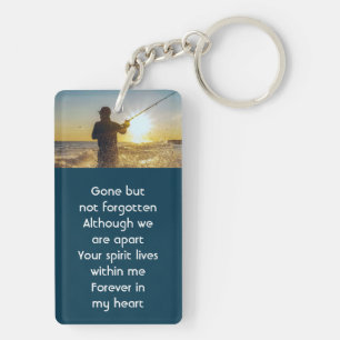 Memorial Pocket Card Ocean Fly Fishing Fisherman Key Ring