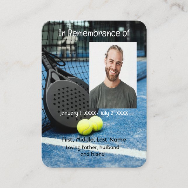Memorial Pocket Card Tennis Game Racket Ball (Front)
