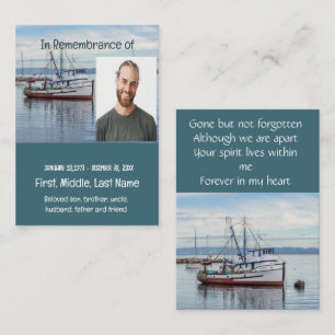 Memorial Pocket Keepsake Commercial Fishing Boat Business Card