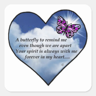 Memorial Poem Square Sticker