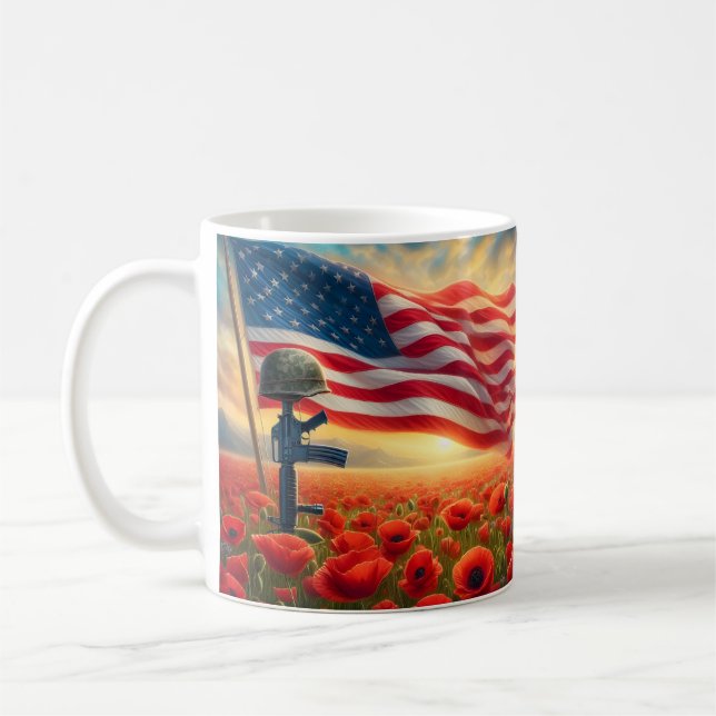 Memorial Poppy Field Coffee Mug (Left)