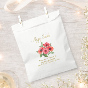 Memorial Poppy Seed Funeral Favour Bags