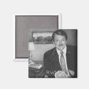 Memorial Portrait PHOTO Initials Timeless Keepsake Magnet
