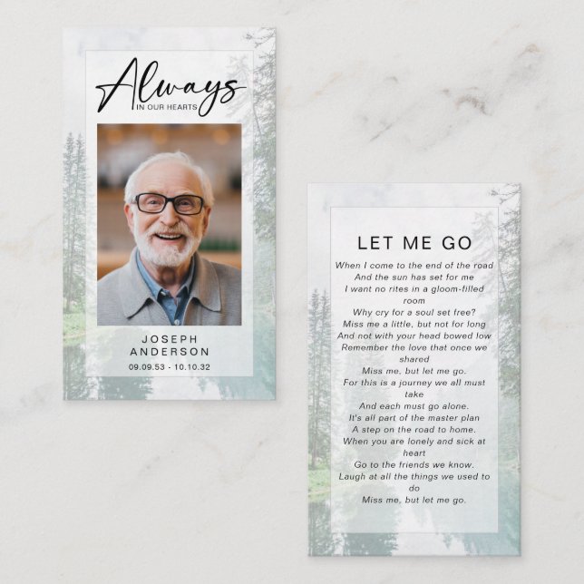 Memorial Prayer Card | Forest (Front/Back)