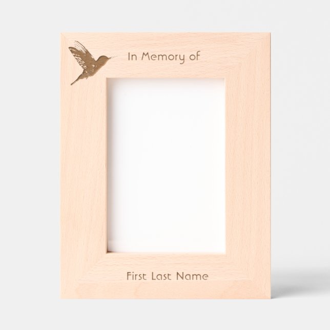 Memorial Prayer Card Hummingbird  Etched Frames (Front)