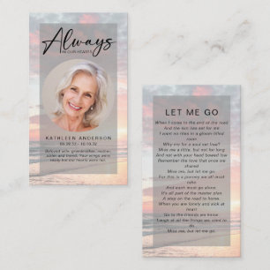 Memorial Prayer Card   Ocean Sunset