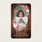 Memorial Prayer Card Photo Country Floral Funeral