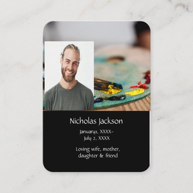 Memorial Prayer City Artist Painter Business Card (Front)