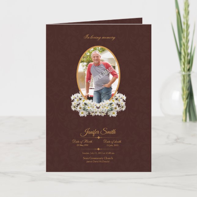 Memorial Program Brochure Programme (Front)