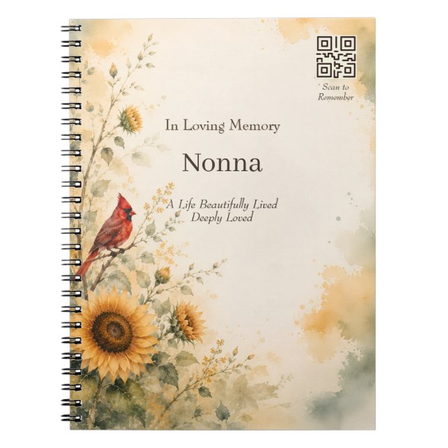 Memorial QR Code Journal | Personalised Memorial (Front)