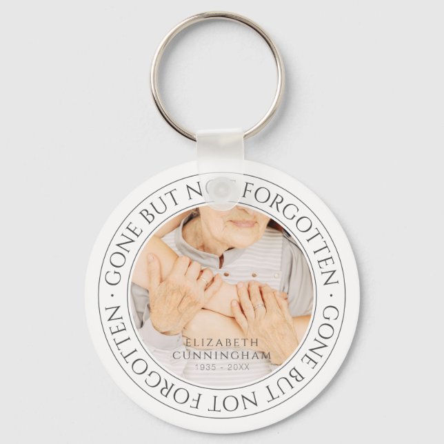 Memorial Quote Classic Elegant Chic Photo Keepsake Key Ring (Front)