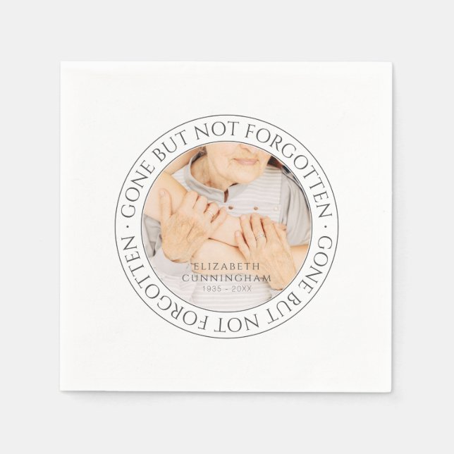 Memorial Quote Classic Elegant Chic Photo Keepsake Napkin (Front)