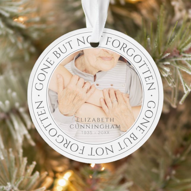 Memorial Quote Classic Elegant Chic Photo Keepsake Ornament (Tree)