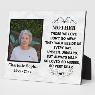 memorial quote for mum Custom Photo and name Plaque