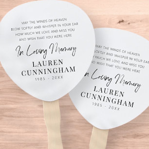 Memorial Quote Modern Elegant Simple Chic Hand Fan