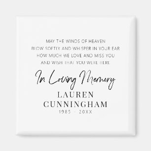 Memorial Quote Modern Elegant Simple Chic Magnet