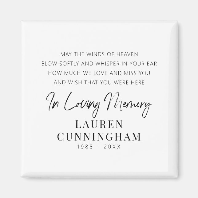 Memorial Quote Modern Elegant Simple Chic Magnet (Front)