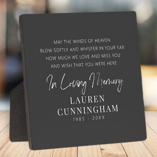 Memorial Quote Modern Elegant Simple Chic Plaque
