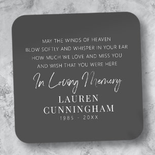 Memorial Quote Modern Elegant Simple Chic Square Sticker