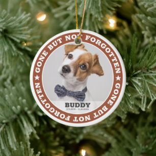Memorial Quote Modern Pet Photo Sympathy Keepsake Ceramic Tree Decoration