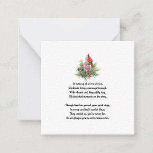 Memorial Red Cardinal Remembrance Sympathy Card