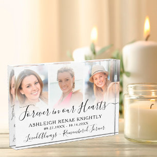 Memorial Remembrance 3 Photo Tribute Keepsake