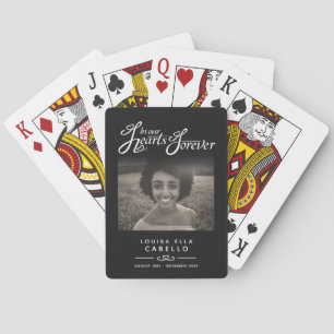 Memorial remembrance hearts black photo  playing cards