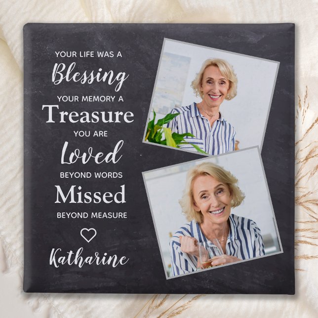 Memorial Remembrance Keepsake Custom Photo 15 Cm Square Badge (Creator Uploaded)