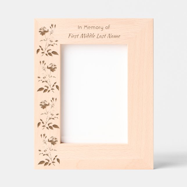 Memorial Remembrance Keepsake Roses Garden Flowers Etched Frames (Front)