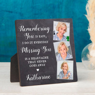 Memorial Remembrance Personalised 3 Photo Collage Plaque