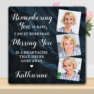 Memorial Remembrance Poem Personalised 3 Photo Plaque