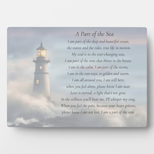 Memorial Remembrance Tribute Nautical Ocean Spirit Plaque (Front)