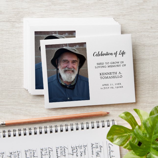 Memorial Seed Packet | Classic Funeral Favour Envelope (Stacked)