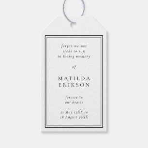 Memorial Seed Packet   Elegant Funeral Favour Gift Gift Tags