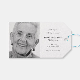 Memorial Seed Packet Funeral Favour Modern photo Gift Tags