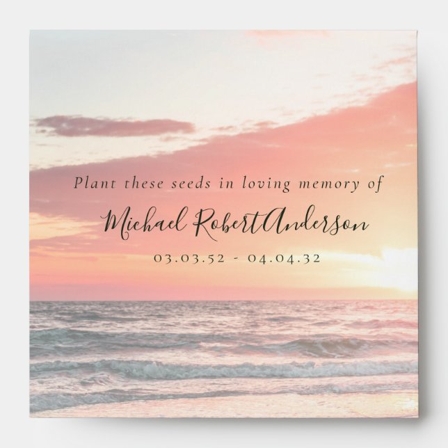 Memorial Seed Packet - Sunrise Ocean Envelope (Front)