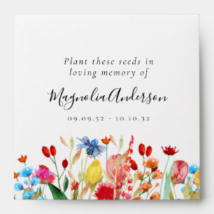 Memorial Seed Packet   Wildflowers Envelope