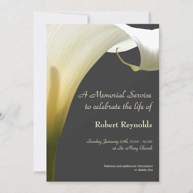 Memorial Service Announcement (Front)