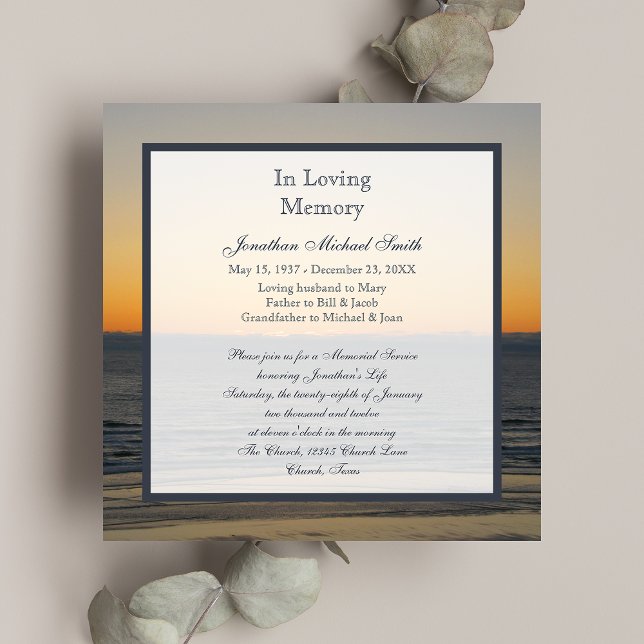 Memorial Service Announcement Invitation (Creator Uploaded)