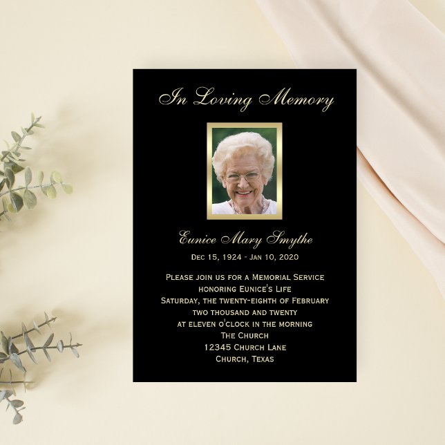 Memorial Service Announcement Invitations - Photo (Creator Uploaded)