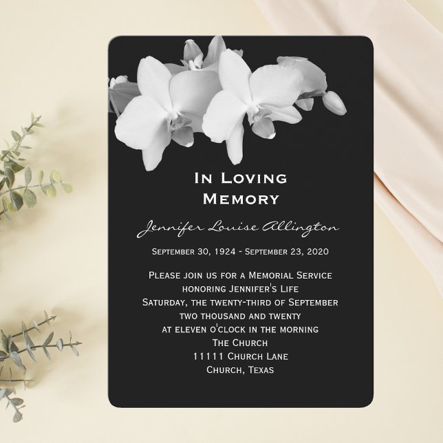 Memorial Service Announcement - Orchids (Creator Uploaded)