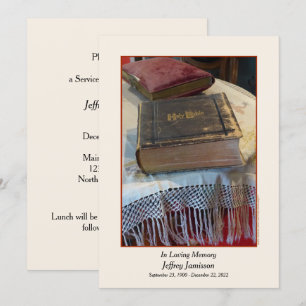 Memorial Service Announcement Vintage Bible Invite