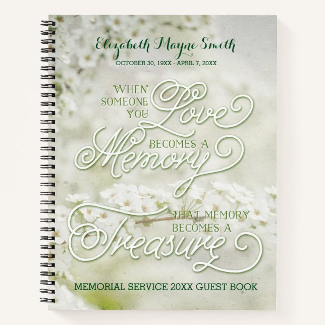 Memorial Service Celebrating a Life Guest Book (Front)