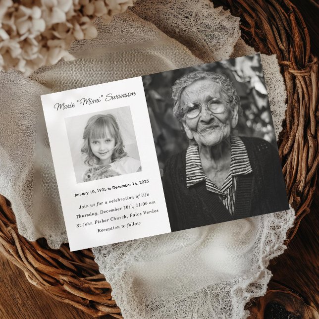 Memorial Service Celebration of Life Photo Announcement (Creator Uploaded)