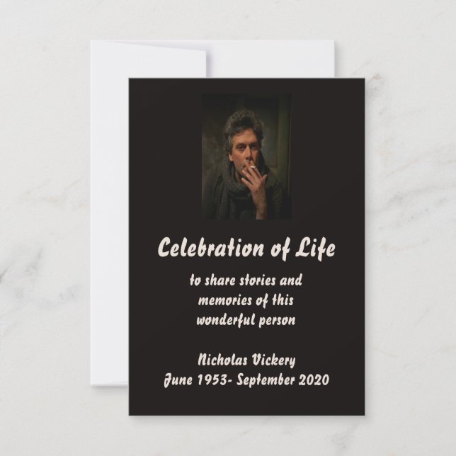 Memorial Service Custom Person Motorcycle Biker Invitation (Front)