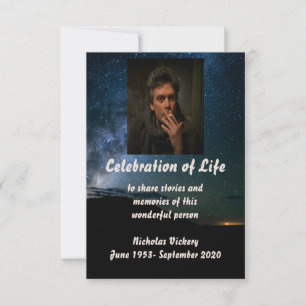 Memorial Service Custom Person Stars Milky Way Invitation
